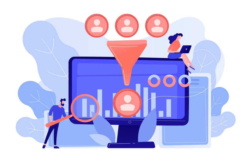 Data science analytics concept vector illustration.